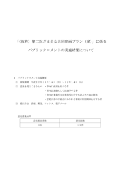「（仮称）第二次ざま男女共同参画プラン（案）」に係る パブリック