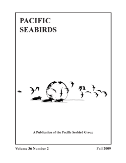 PACIFIC SEABIRDS - Pacific Seabird Group