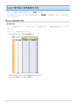 Excelで散布図と回帰直線を作成