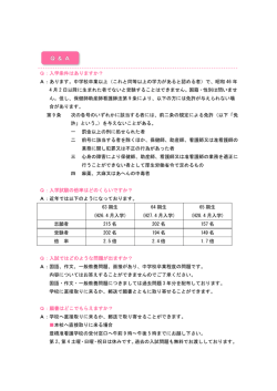 Q：入学条件はありますか？