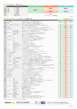 ひとめでわかる機能一覧表（PDF：291KB）