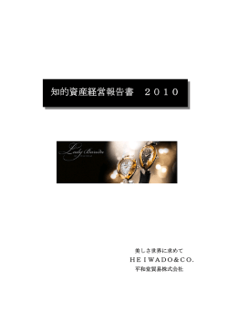 知的資産経営報告書 知的資産経営報告書 2010