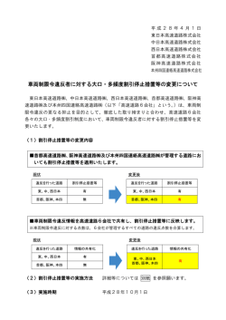 車両制限令違反者に対する大口・多頻度割引停止措置等の