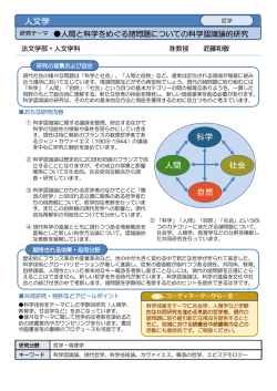 人間と科学をめぐる諸問題についての科学認識論的研究 【哲学】