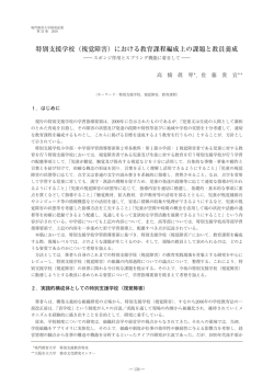 特別支援学校（視覚障害）における教育課程編成上の
