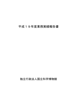 平成19年度業務実績報告書