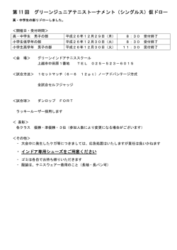 第 11 回 グリーンジュニアテニストーナメント（シングルス）仮ドロー