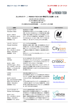 参加フランス企業 11 社