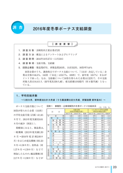 2016年度冬季ボーナス支給調査