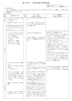 第2学年 学級活動学習指導案