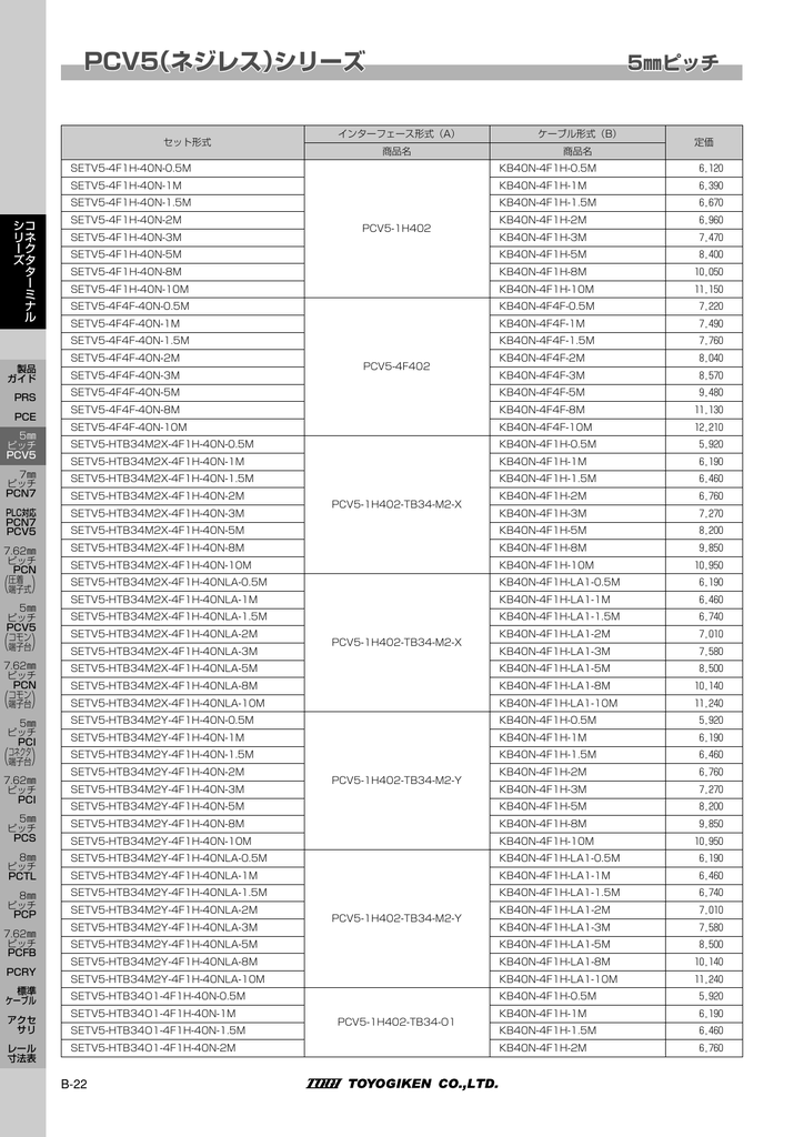 PCV5（ネジレス）シリーズ