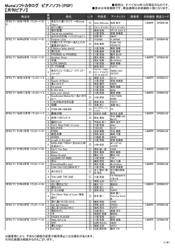 Mumaソフトカタログ ピアノソフト（PSP） 【月刊ピアノ】