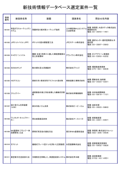 新技術情報データベース
