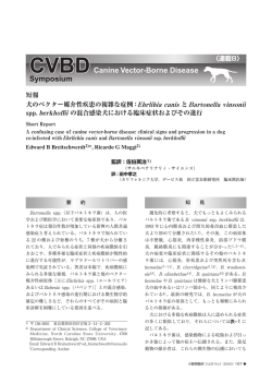 PDFダウンロード（544KB） - CVBD（犬の節足動物媒介性疾患）