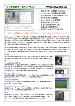 ビデオ式動作分析ソフトウェア WINanalyze2D/3D