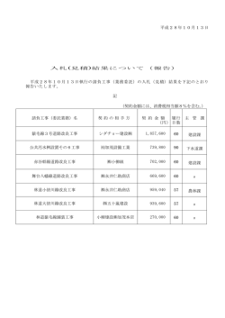 平成28年10月13日 入札(見積)