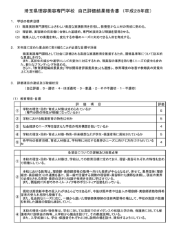 埼玉県理容美容専門学校 自己評価結果報告書 （平成28年度）
