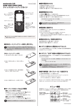 motorola L6i GSM 900/1800/1900 クイックスタートアップガイド メニュー