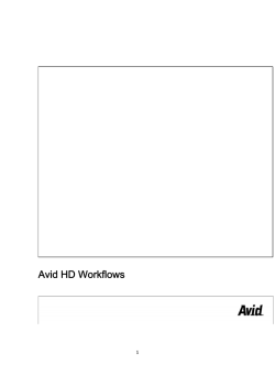 Avid HD Workflows