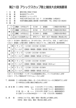 第21回 アシックスカップ陸上競技大会実施要項