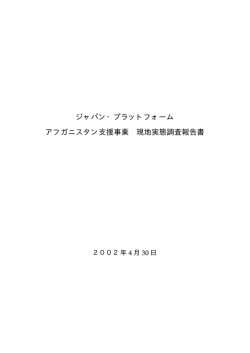 PDFファイル 86KB - ジャパン・プラットフォーム