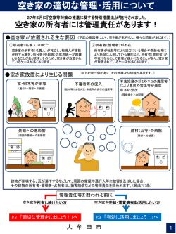 空き家の適切な管理・活用について