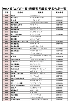 MWA賞（エドガー賞）最優秀長編賞 受賞作品一覧
