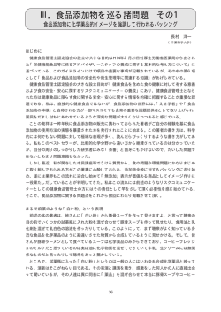 Ⅲ．食品添加物を巡る諸問題 その1