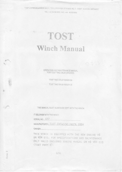 TOST Winch Manual