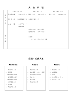 ミニ国体 東北ブロック 大会日程表(各県の選抜メンバー掲載)