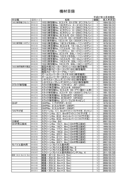 機材目録（2015年12月31日更新）