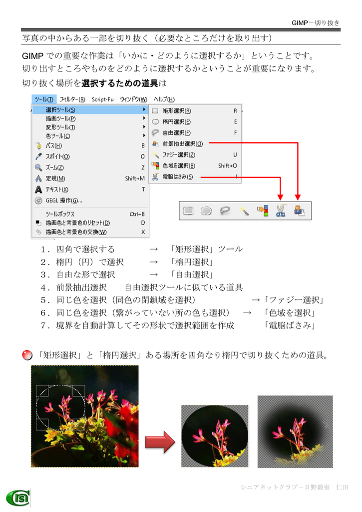 写真の中からある一部を切り抜く（必要なところだけを取り出す） GIMP で