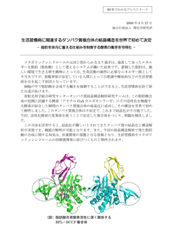 生活習慣病に関連するタンパク質複合体の結晶構造を世界で初めて決定