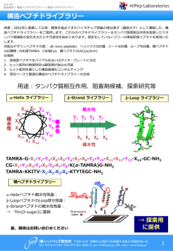 構造ペプチドライブラリー - 株式会社ハイペップ研究所