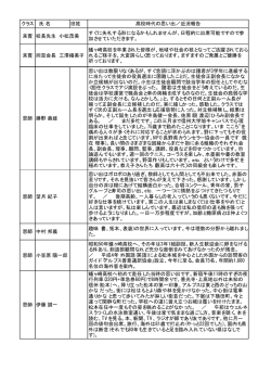 皆さまの「高校時代の思い出／近況報告」