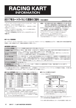 2016年12月12日 JAFスポーツ誌1月号掲載 公示