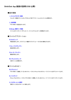 ShAirDisk App 画面の説明(iOS9 以降)