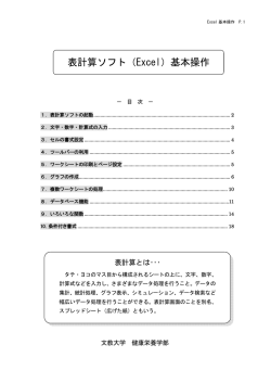 表計算ソフト（Excel）基本操作