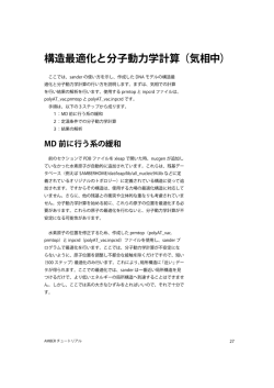 構造最適化と分子動力学計算（気相中）