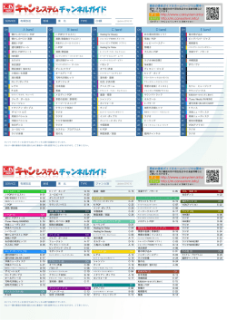 CH順・ジャンル別セット - 有線放送番組案内サイト