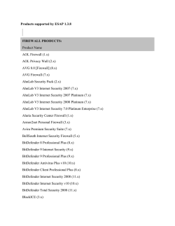 Products supported by ESAP 1.3.8 FIREWALL