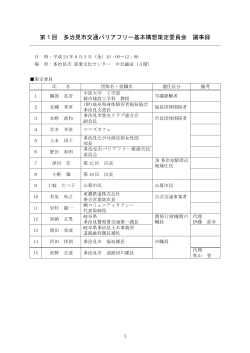 第1回 多治見市交通バリアフリー基本構想策定委員会 議事録