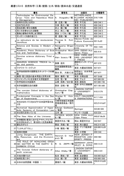 蔵書リスト5 自然科学/工業/建築/土木/家政/農林水産/交通通信