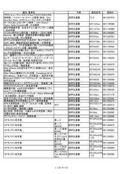 1 / 27 ページ 書名/著者名 予算 請求記号 資料ID ラララ・ヒューマン
