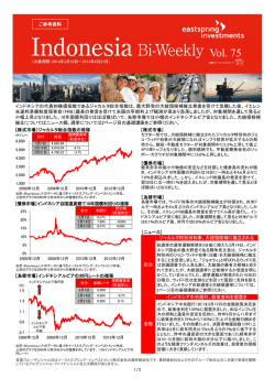 イーストスプリング・インドネシア・バイウィークリー Vol.75を発行しました。