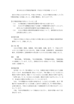 第3回大分大学教員評価結果（平成25年度実施）について 国立大学法人