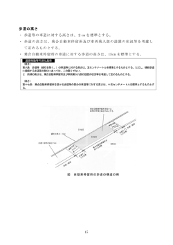 15 歩道の高さ ・ 歩道等の車道に対する高さは、2cm を標準とする