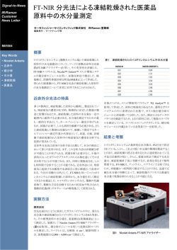 FT-NIR 分光法による凍結乾燥された医薬品原料中の水分量測定（PDF