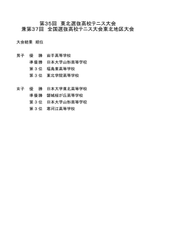 第35回 東北選抜高校テニス大会 兼第37回 全国選抜高校テニス大会