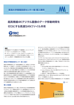 超高精細4Kデジタル画像のデータ移動時間を ゼロにする高速SAN